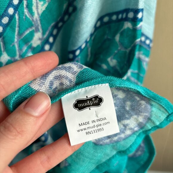 Mudpie Linen Beachy Novelty Print Double-V Kimono Coverup - Picture 11 of 12